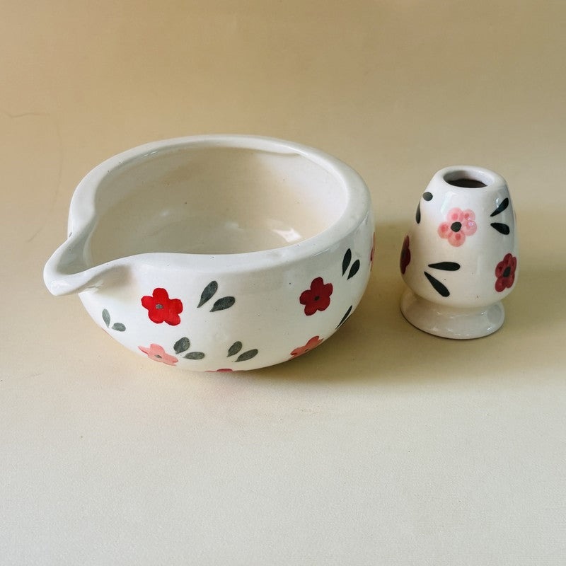 Kumo Ceramic Matcha Bowl & Whisk Holder Set - 550 mL media 5