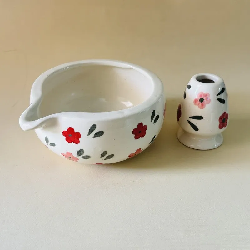 Kumo Ceramic Matcha Bowl & Whisk Holder Set - 550 mL media 5