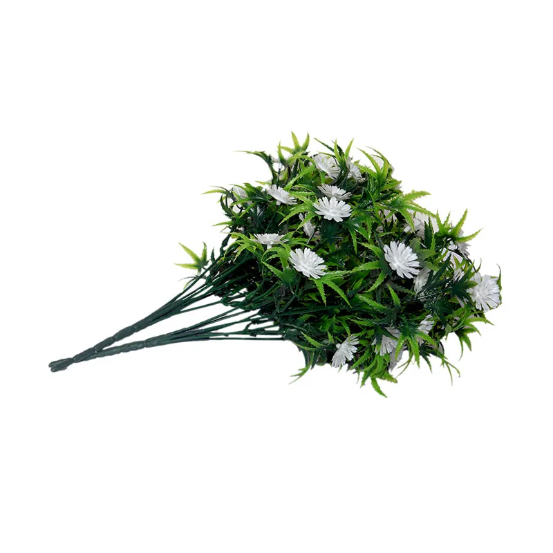 Faux Filosia Flower Bunch (White) - Set Of Two media 4