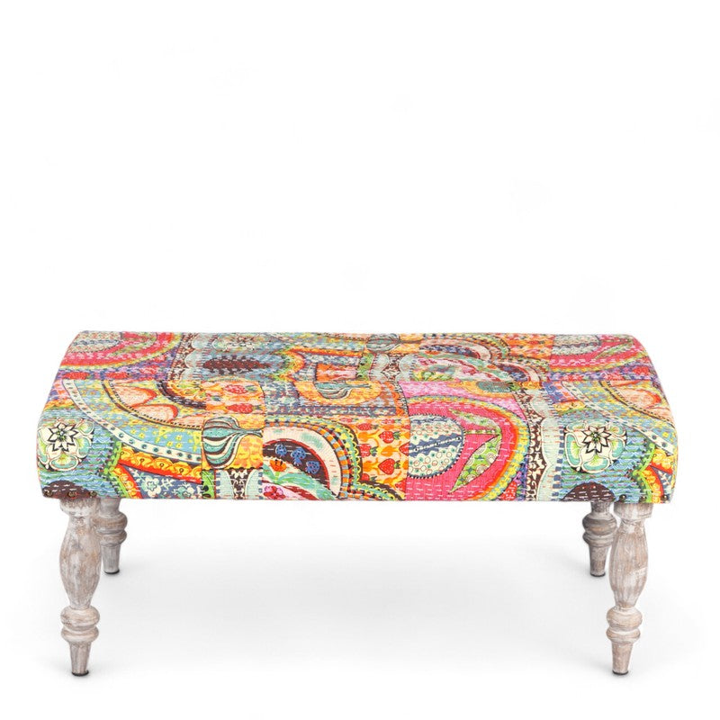 Dervon Sheesham Wooden Bench - Multicolor media 4
