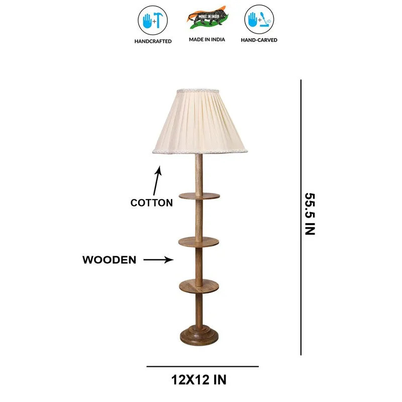 TierShimmer Geo Wooden Floor Lamp - White media 8