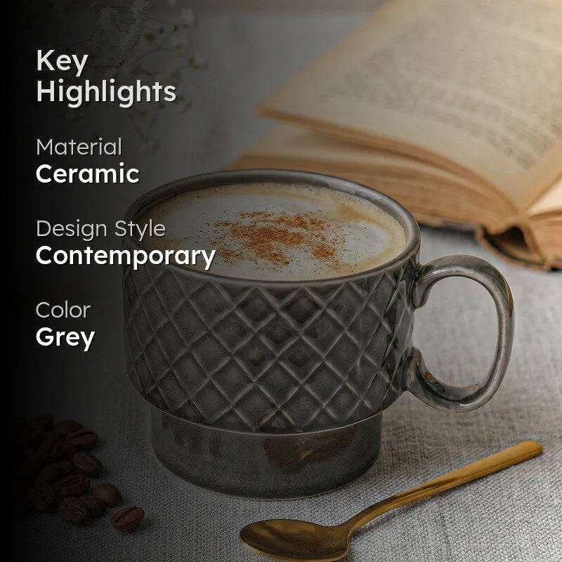 Fjord Ceramic Coffee Mug (500 mL) - Grey media 2