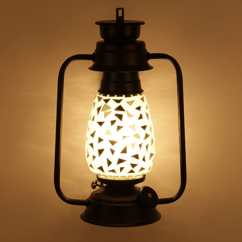 Dvija Mosaic Lantern Iron Wall Lamp - Black media 4