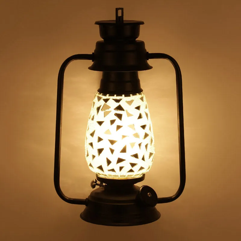 Dvija Mosaic Lantern Iron Wall Lamp - Black media 4