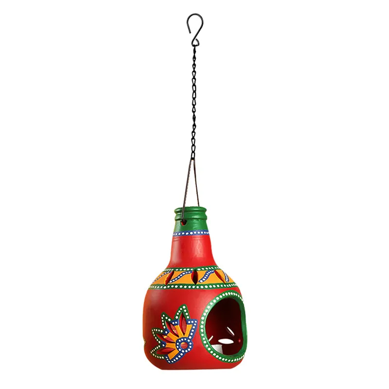 Pradeepam Terracotta Tea Light Holder - Red media 4