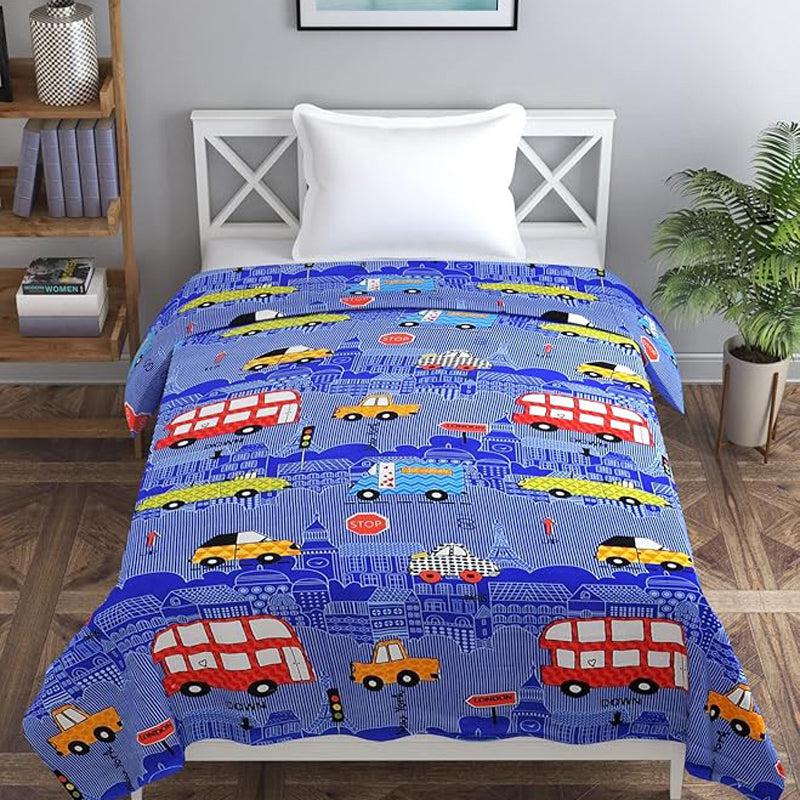 Vroom & Snooze Kids' Cotton Duvet Cover - 210 TC