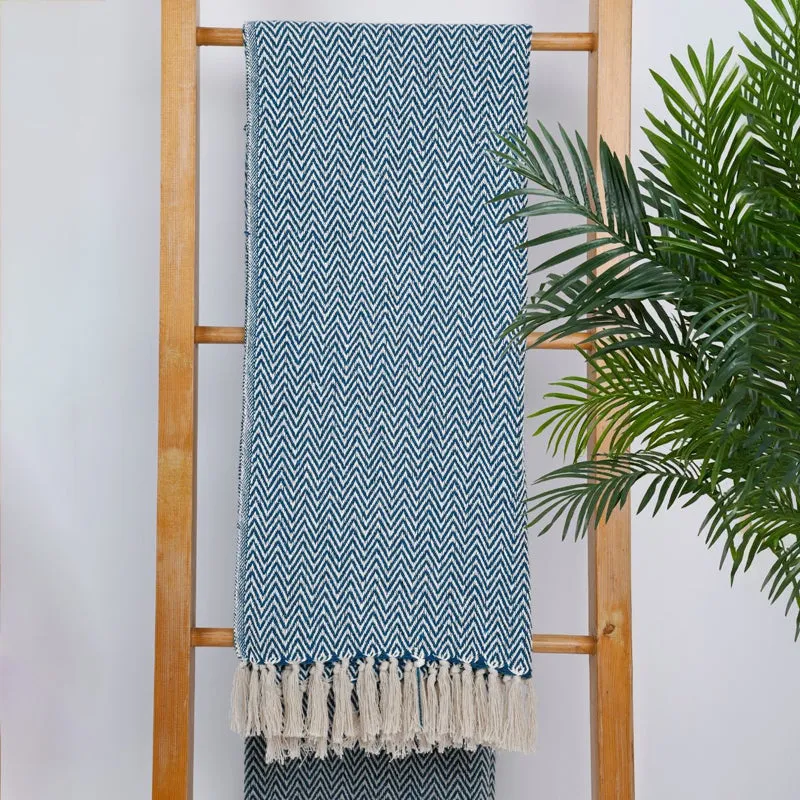 Birch Snuggle Cotton Throw - Blue media 6