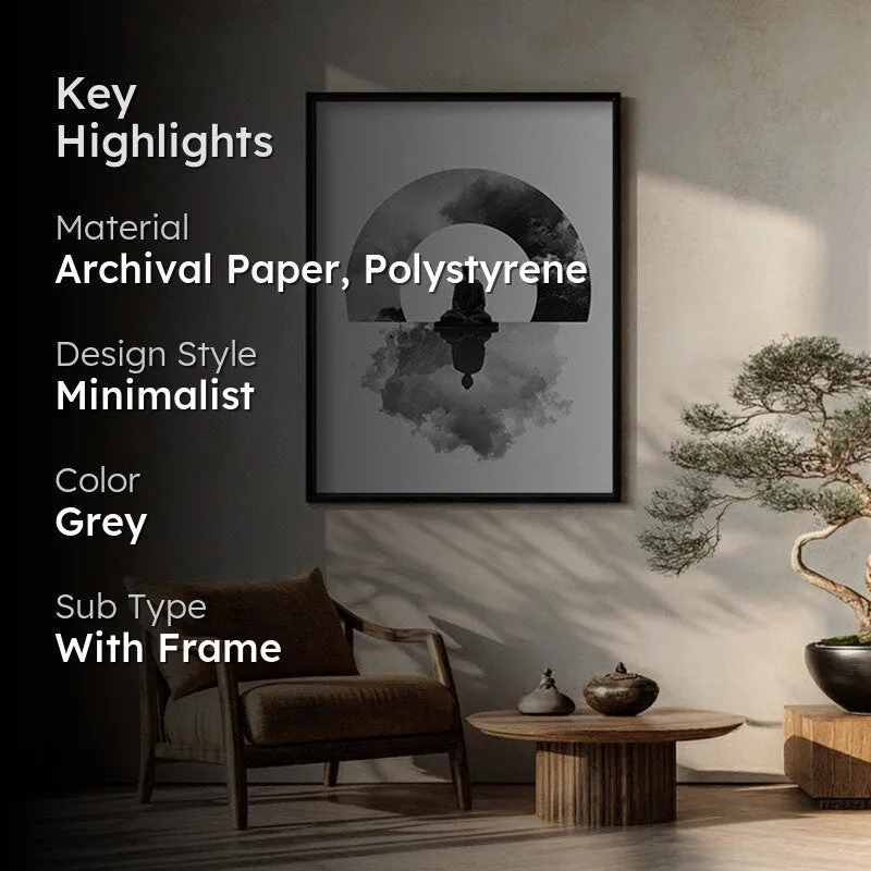 Whispers of Zen Buddha wall Painting With Black Frame media 2