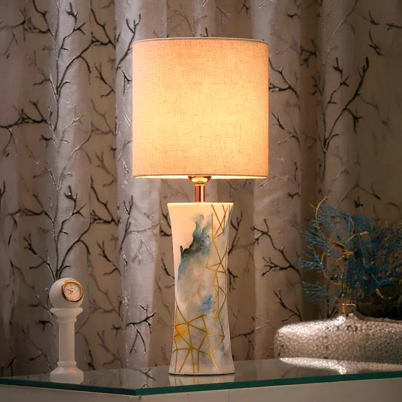 Shine Right Hand Painted Fabric Table Lamp - Multicolor media 1