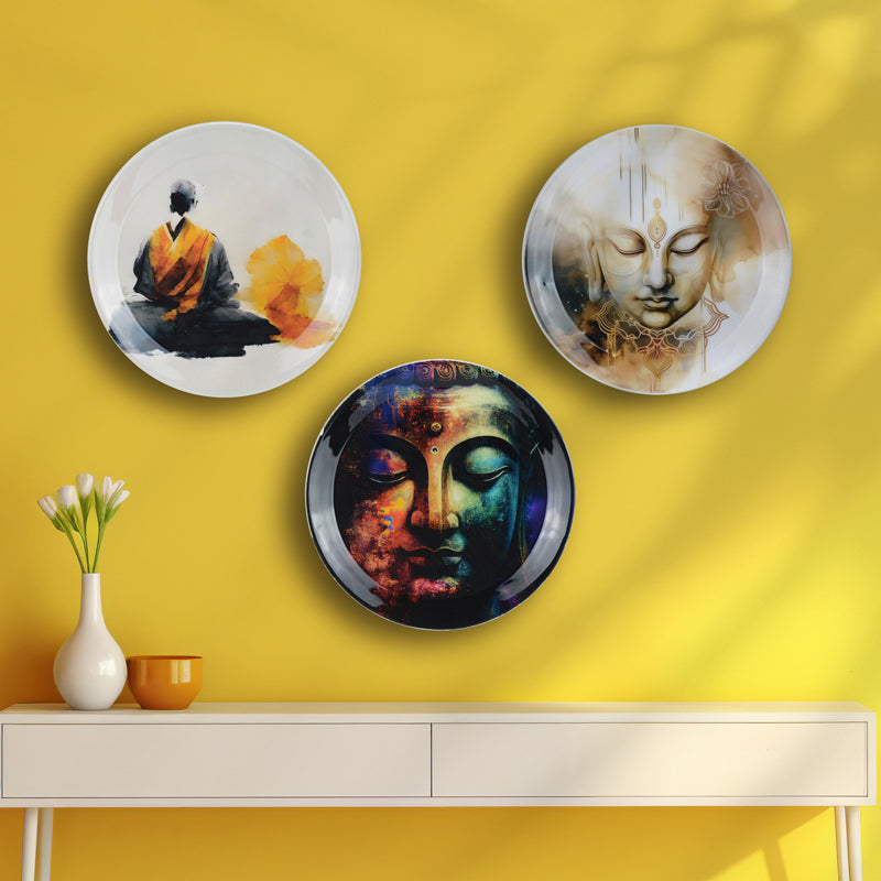 Buddha Nama Wall Plate - Set Of Three