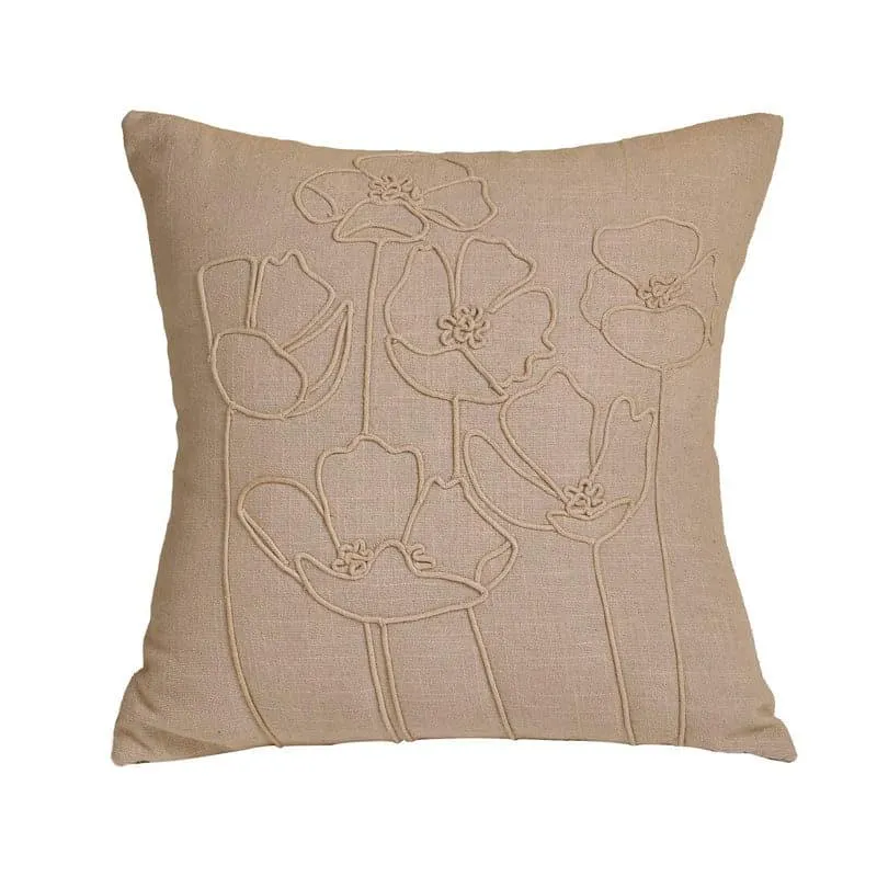 Flora Doodle Embroidered Cushion Cover media 4