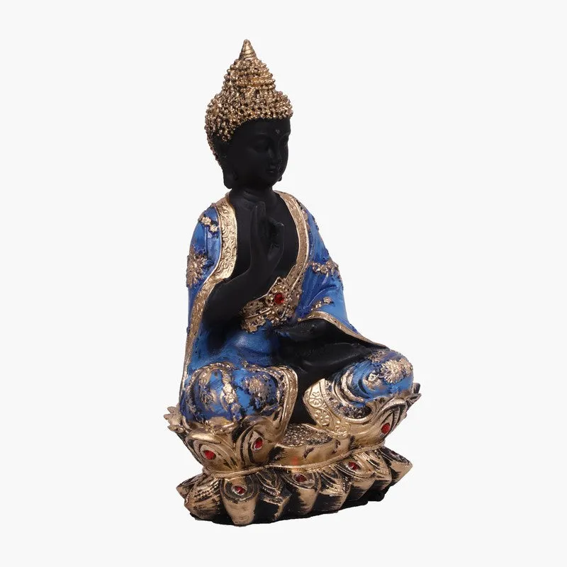 Solace Buddha Polyresin Idol (15 inches) - Blue media 3