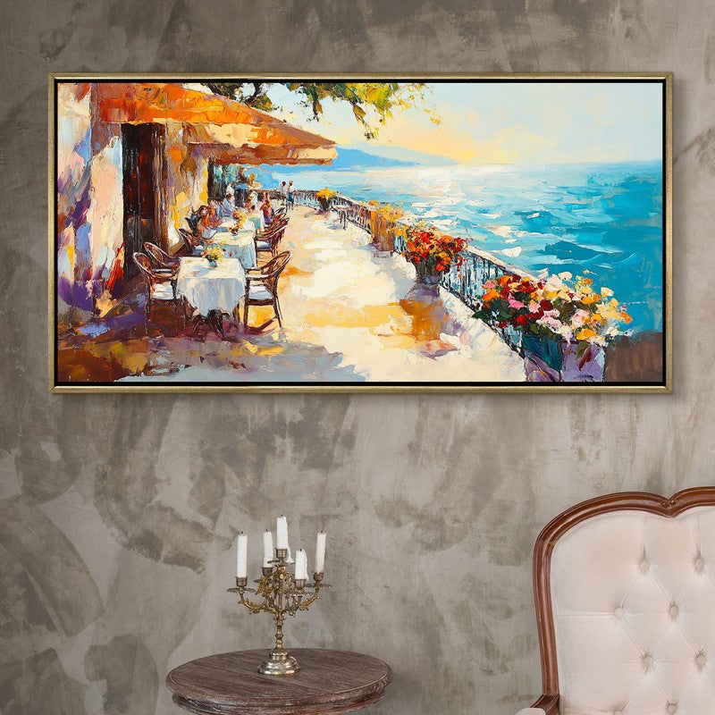 Blue Serenity Canvas Wall Painting With Frame