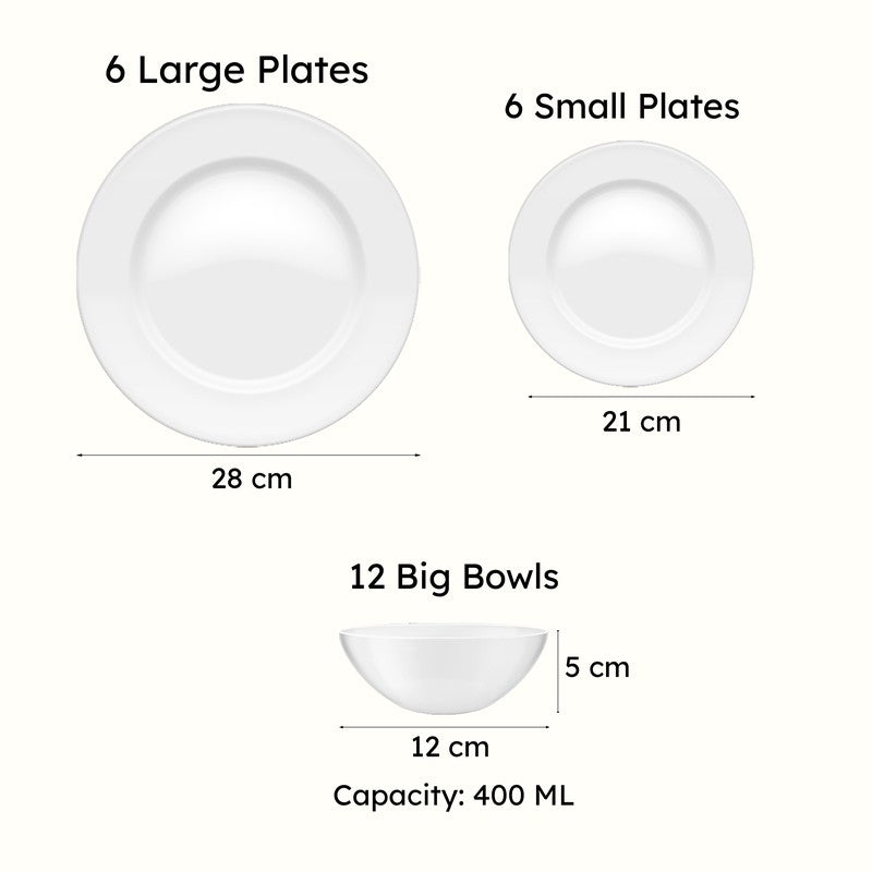 Mihaya Red Dinner Set (400 ml) - 24 Piece Set media 8