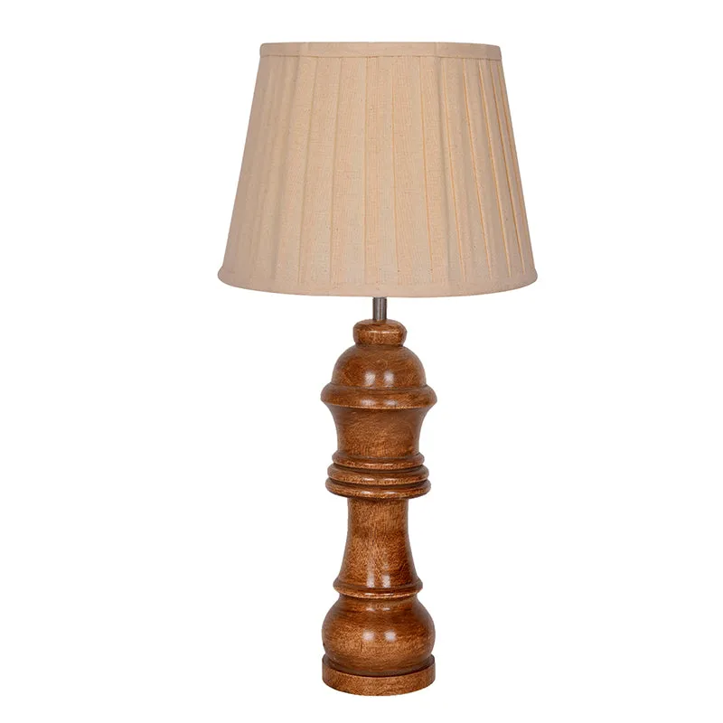 Pleated Queen Wooden Table Lamp - Brown media 3