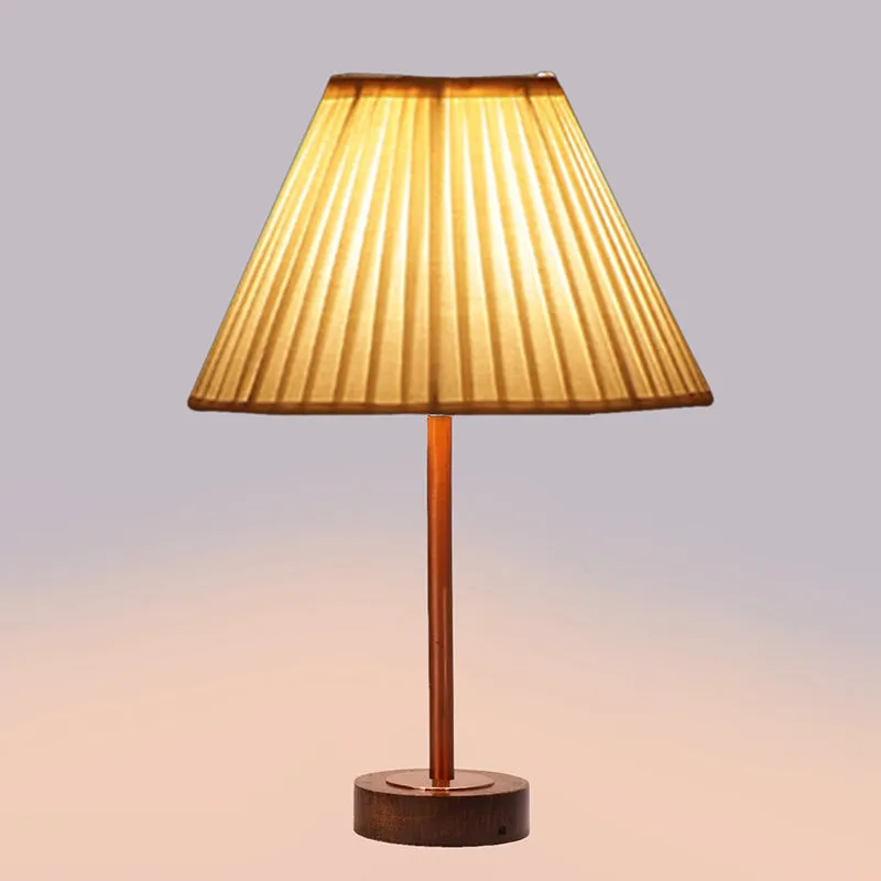 Pleatra Rodin Wooden Table Lamp - White,Brown media 5