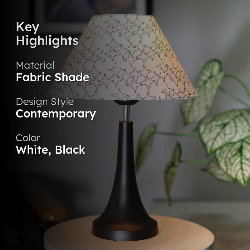 Danica Fabric Table Lamp - White,Black media 2