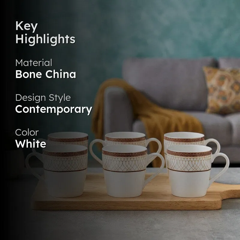 Brew Bone China Tea Cup (180 mL Each) - Set Of Six media 2