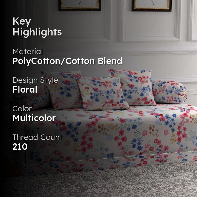 Blessed Mess Floral Diwan Set media 2