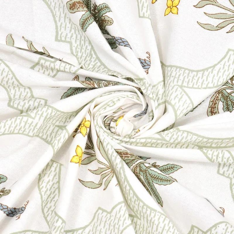 Haveli Block Cotton Bedsheet (Green,Yellow) - 180 TC media 7