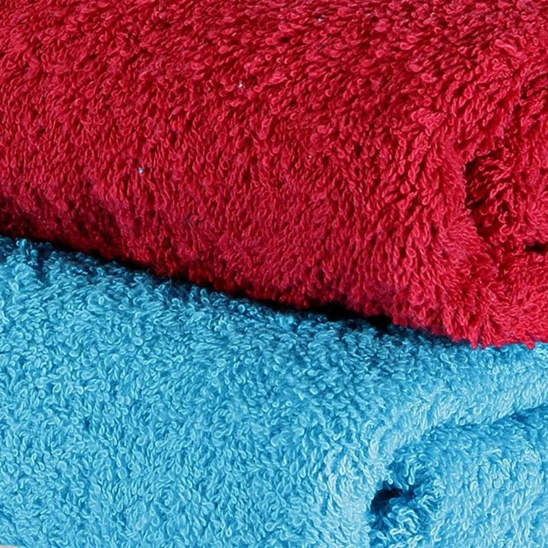 Delpha Bath Towel (Red & Light Blue) - Set Of Two media 4