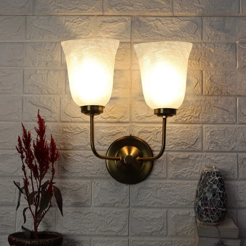 Crystal Bloom Twin Arm Glass Wall Lamp media 5