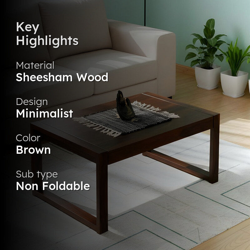 Zexon Sheesham Wooden Center Table - Brown media 2
