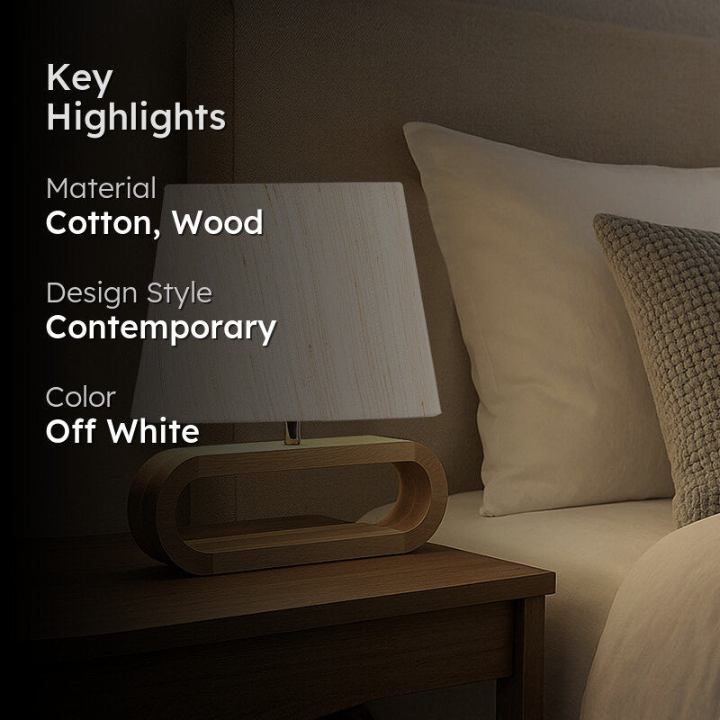 Cotin I Curve Cotton Table Lamp - OffWhite,Brown media 2