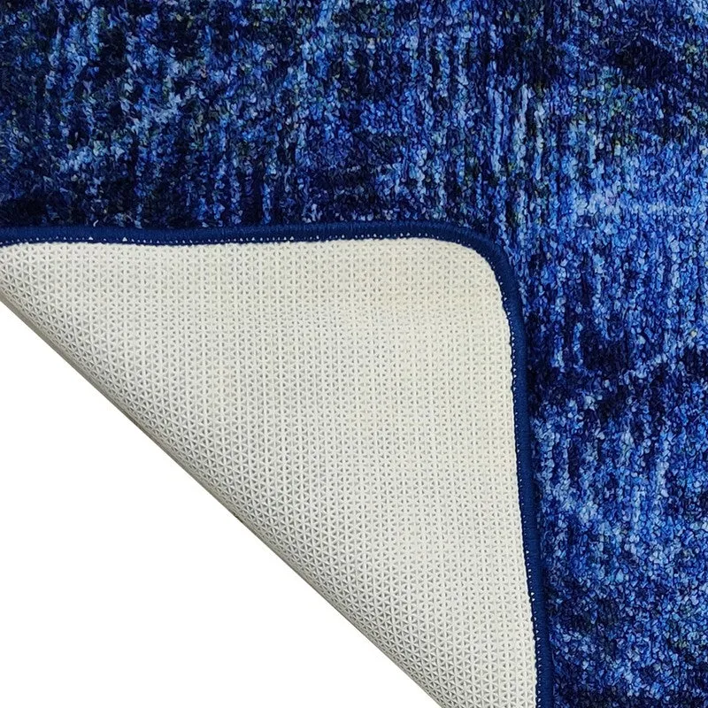 Prynos Abstract Micro Fiber Area Rug - Blue media 6