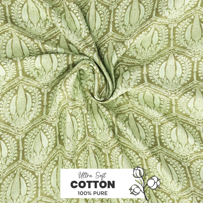 Palladium Cotton Bedsheet (Soft Green) - 144 TC media 5