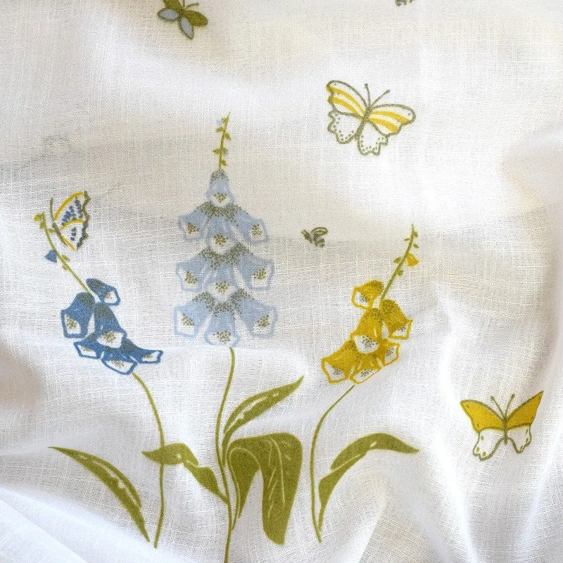 Tranquebar Home Petal Whisper Polyester Curtains(Blue) - Set Of Two media 5