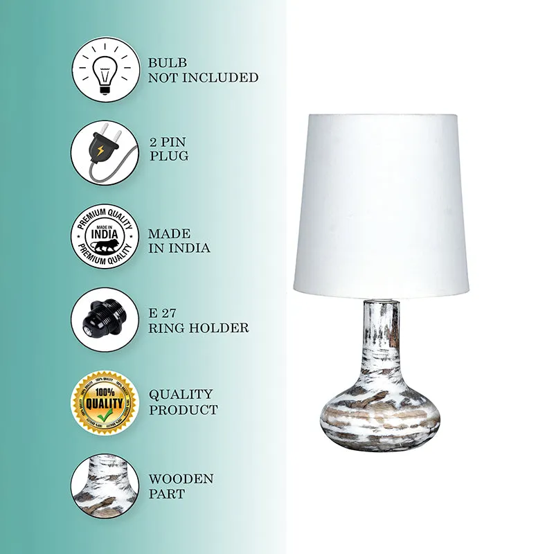Pelion Fabric Table Lamp - White,Grey media 4