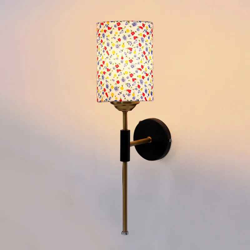 Beryll Tiny Fleur Cylindrical Steel & Cotton Wall Lamp media 4
