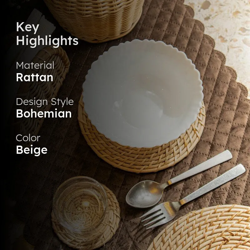 Vrita Rattan Trivet - Set Of Six media 2