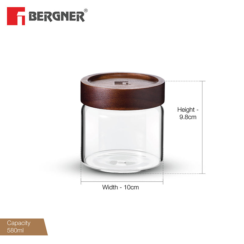 Bergner Crystal Seal Airtight Glass Storage Jar - 580 mL media 7