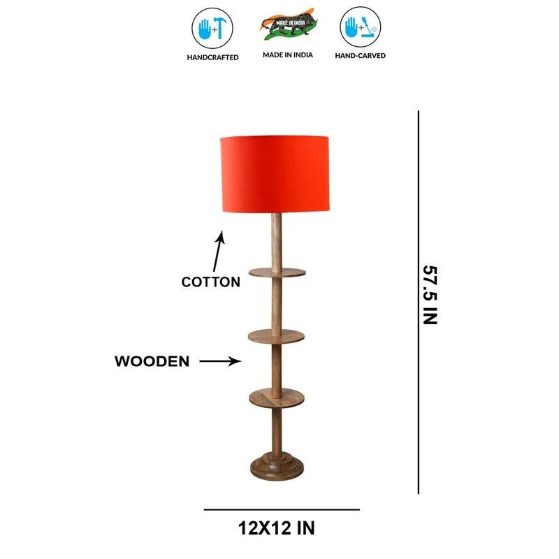 LumiCrate Tower Wooden Floor Lamp - Orange media 8