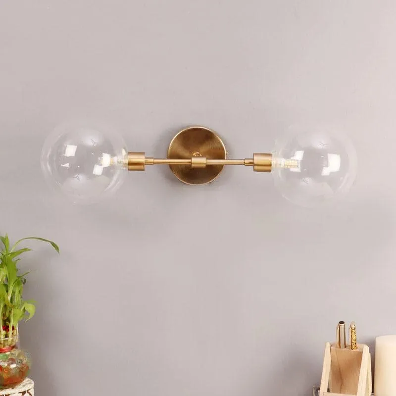 Joash Glass & Metal Wall Lamp - Gold media 5