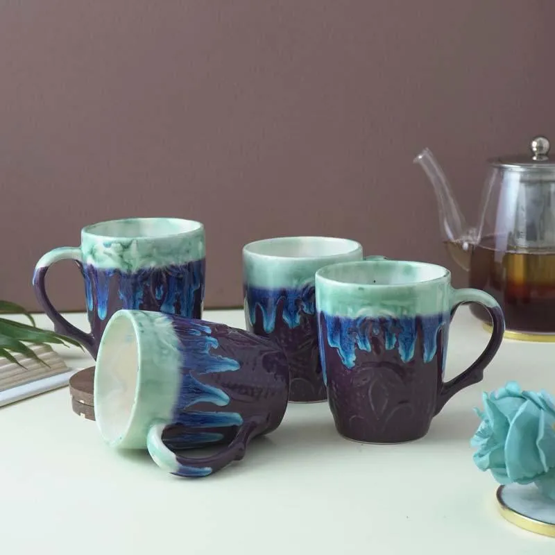 Ocean Ceramic Coffee Mug (300 mL Each) - Set of Four media 1