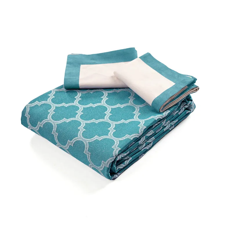 Saral Home Noor Cotton Bedsheet (Teal) - 224 TC media 5