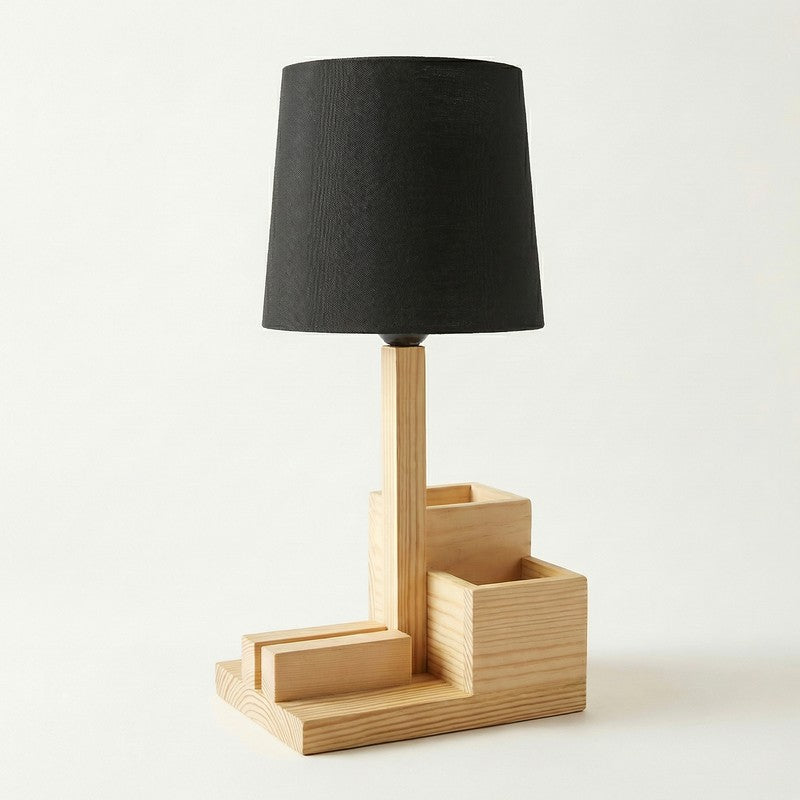 Hyve Desk Organiser Jute Table Lamp - Black,Brown media 6