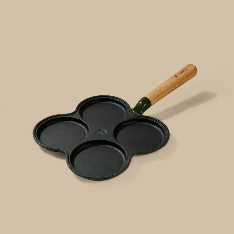 Cumin Co Enamel Cast Iron Appam Pan - Green media 4