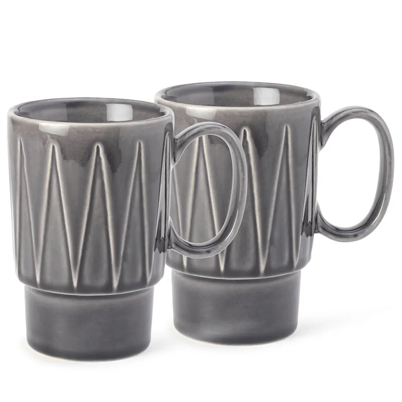 Kindred Ceramic Coffee Mug (Ash Grey/350 mL Each) - Set Of Two media 3