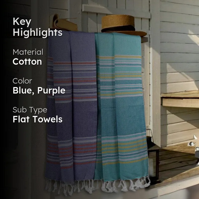 Jadore Bath Towel (Lilac & Blue) - Set Of Two media 2