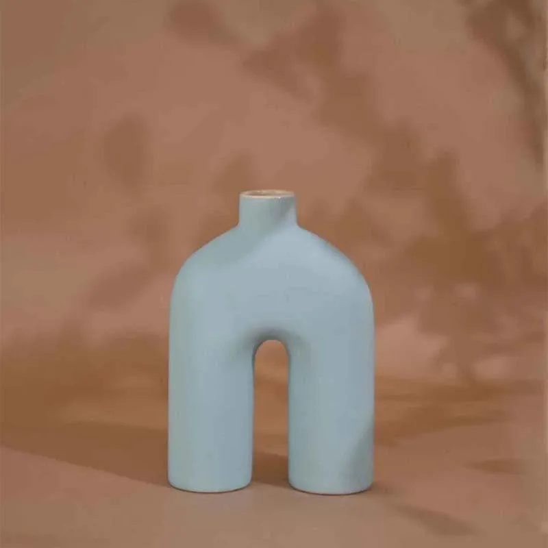 Scandinavian U Vase - Blue media 6
