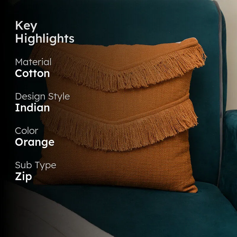 Fringe Comfort Cushion Cover - Orange media 2