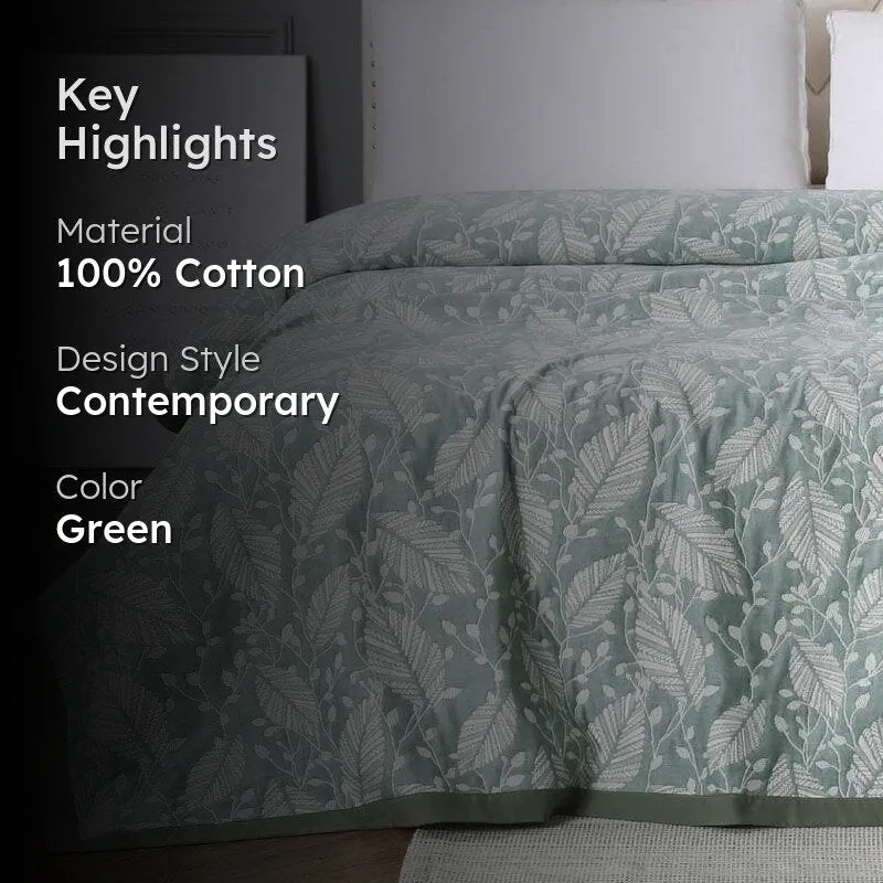 Suki Leafy Cotton Bedcover media 2