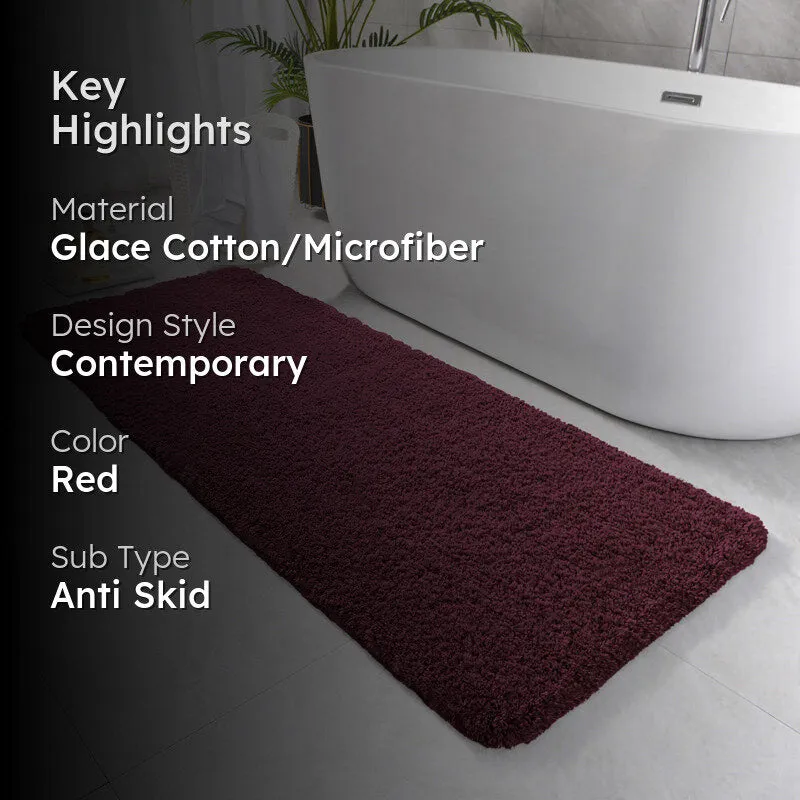Nuo Luxe Micro Fiber Runner Rug - Wine media 2