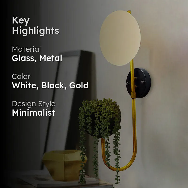 Folium Glass & Metal Wall Lamp - Gold media 2