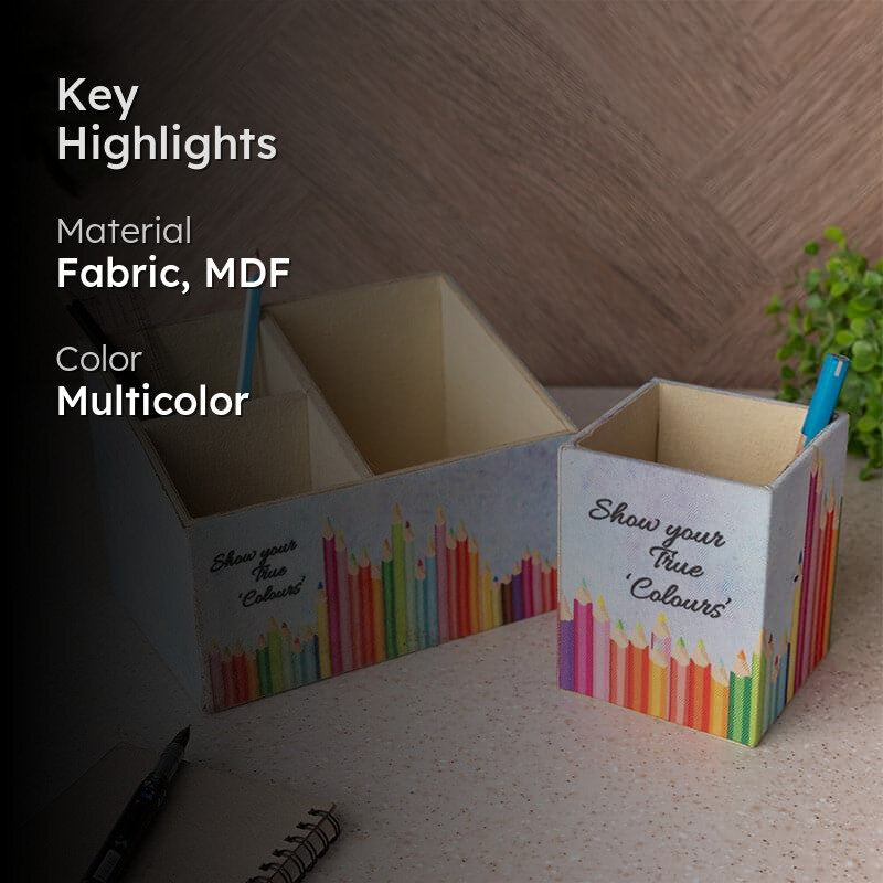 Color Cast Stationary Holder (Doodle Collection) - Set Of Two media 2