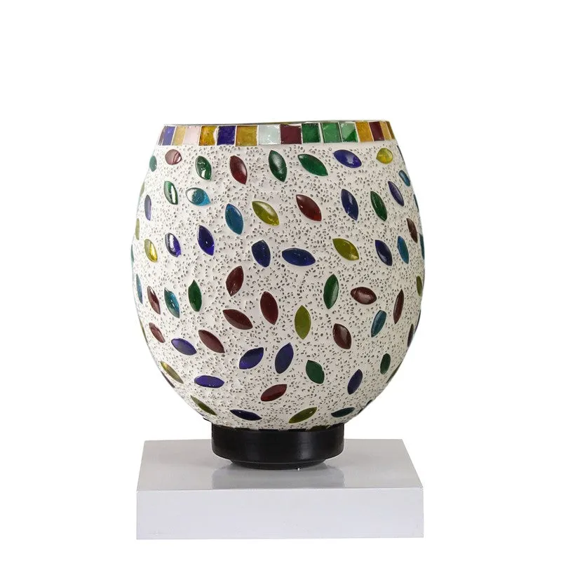 Glimara Mosaic Glass Table Lamp With Wooden Base - Multicolor media 5